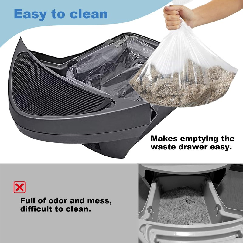 WECATION Replacement Waste Drawer Liners Compatible with Litter Bag Robot