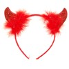 Fun pair of red sequin Devils horns on head band,