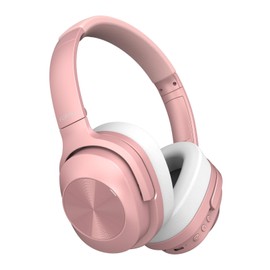 FORALL U20 Over Ear Kopfhörer Bluetooth Noise Cancelling Kopfhoerer, Fast Charging, 40H Spielzeit, ANC Modus, Hi-Res Audio Kabellos Kopfhörer (Rosa)