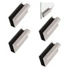 UFURMATE Glass Door Handle 4Pcs Cabinet Finger Pull Handle Silver