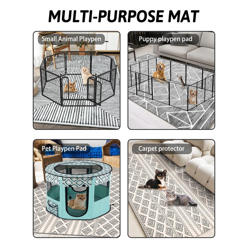 BNOSDM 79" X 55" Washable Bunny Cage Liners Large Rug