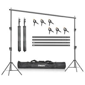 EMART Heavy Duty Backdrop Stand, 10 x 10ft Adjustable Photo Background Support System Kit with Carry Bag for Photography