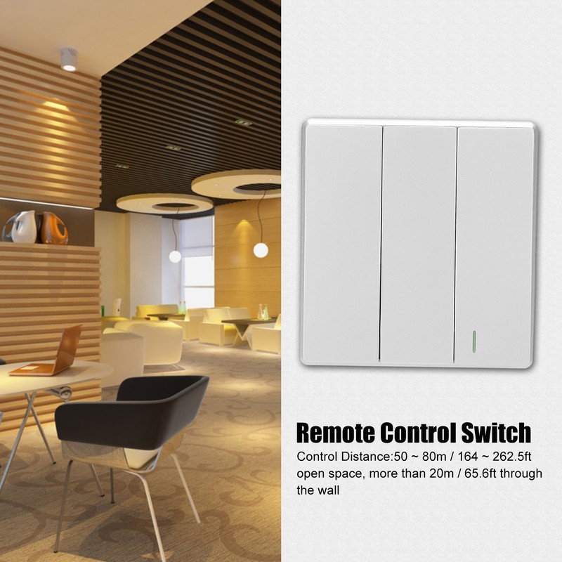 TDL‑9987‑3 Wireless Switch Remote Control 3 Button Panel Wall Mounted