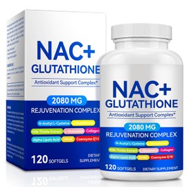 NAC + Glutathione Supplement with N-Acetyl Cysteine, Alpha Lipoic Acid & L-Glycine - 2080mg Per Serving - Antioxidant & Immune Support - Safe Ingredients, 120 Capsules