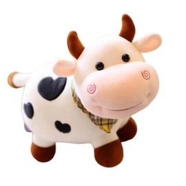 champracer Plush Toy Cow with Scarf, 30 cm Cute Plush Toy, Cute Cow, Plush Toy, Cow Soft Plush Toy, Baby Toy (30 x 15 cm, White)