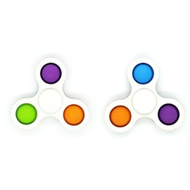 ZEMTAC Simple Dimple Fidget Spinner Toy (Green/Pink/Orange and Orange/Blue/Pink - 2 Pack)