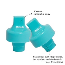 Refresh-a-Baby Reusable Bottle Top Spout Adapter – Reusable, Easily Convert Any Bottle into a Spill-Proof Sippy – Perfect for Travel & Everyday Use, BPA-Free, Dishwasher Safe - Pack of 2 (Baby Blue)