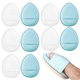 10-piece powder puff, face and eye make-up pads, make-up sponge, mini beauty blender applicator, wet and dry, washable, for liquid foundations, blush, L eye shadow