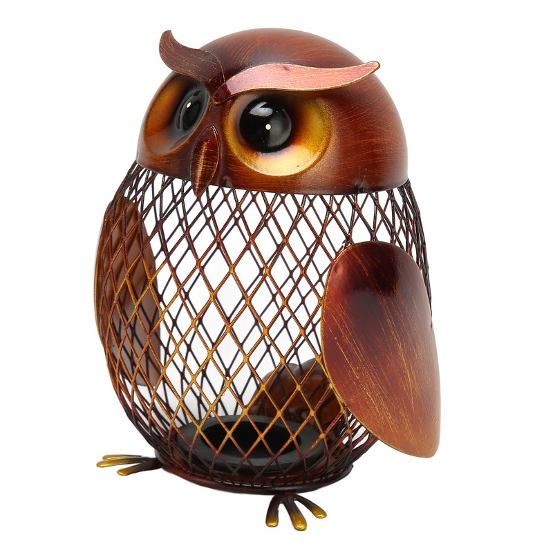 Owl Piggy Bank Owl Shaped Metal Coin Box Handwork Crafting