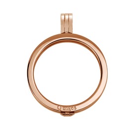 Quiges 90 cm Necklace Set Rose Gold Stainless Steel with Pendant and 33 mm Coin Large, Stainless Steel