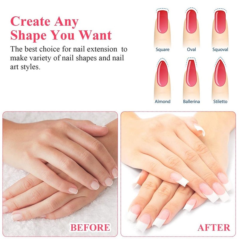 60 Pieces Fibrenails for Nail Extension Nail Extension Silk Fibreglass