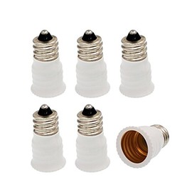 6pcs E12 to E14 Adapter,E12 to E14 Lamp Socket Adapter, Lamp Holder LED Bulb Base Adapter, E12 US Chandelier Base to E14 EU Candelabra Base Converter(6pcs E12 to E14 Adapter)