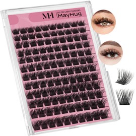 Mayhug Dramatic Eyelash Extensions, 3D Fluffy Eyelash Extensions, 144 Pieces, False Eyelashes, 10-18 mm Volume Eyelashes, D Curl Eyelash Extensions for Beginners