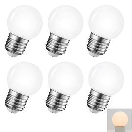 MZyoyo LED Night Light Bulb,E26 G45 G14 Base 1W Night Light LED Edison Bulb,Soft White 3000K,Not Dimmable LED Globe Bulb,for Ceiling Fan,Night Light,Chandelier,Vanity Light Bulb AC120V 6 Pack