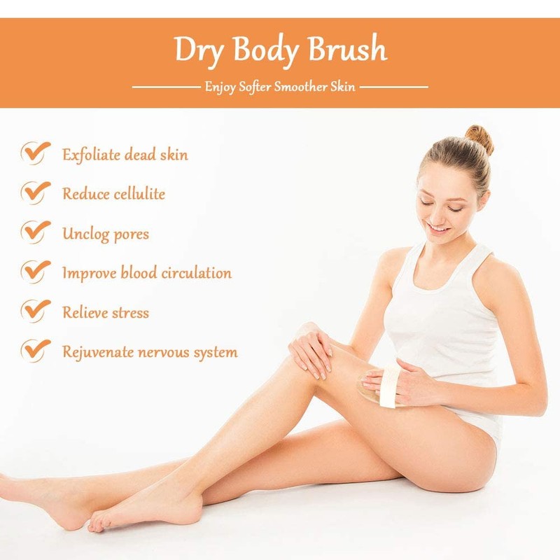 URAQT Dry Brush, Back Brush, Massage Brush, Body Dry Brush