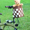 Felt Bicycle Basket Felt Cloth Foldable Detachable Brown and White