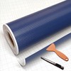 DIYAH 3D Blue Carbon Fiber Film Twill Weave Vinyl Sheet
