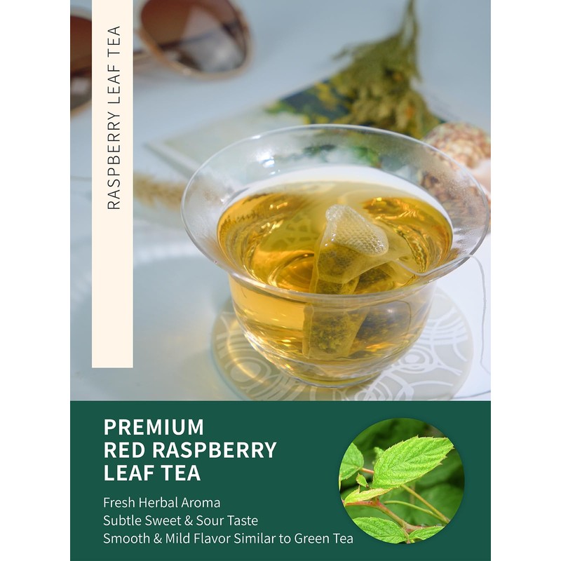 TeeLux Raspberry Leaf Tea Bags 60 Count, Pure Natural Raspberry