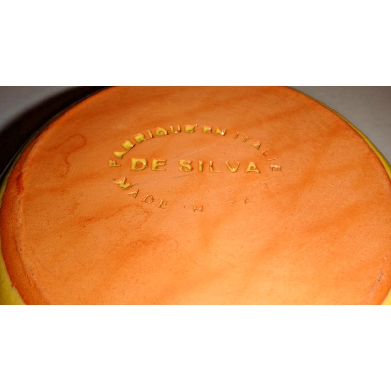 DE SILVA Terre D Umbria Yellow Pottery Handled Dish Soup