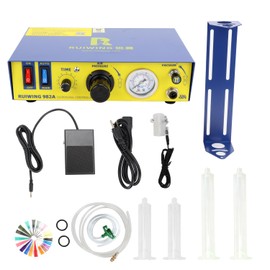 982A Auto Glue Dispenser AC 110V Automatic/Semi-Automatic Solder Paste Liquid Adhesive Controller, Digital Display, Adjustable Dispensing Amount & Interval