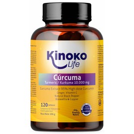 Kurmeric 10,000 mg Pure Curcumin | 120 Capsules | 95% Extract | Ginger, Black Pepper, Boswellia, Vitamin C and Copper | Highly Absorbent | Anti-Inflammatory for Your Joints