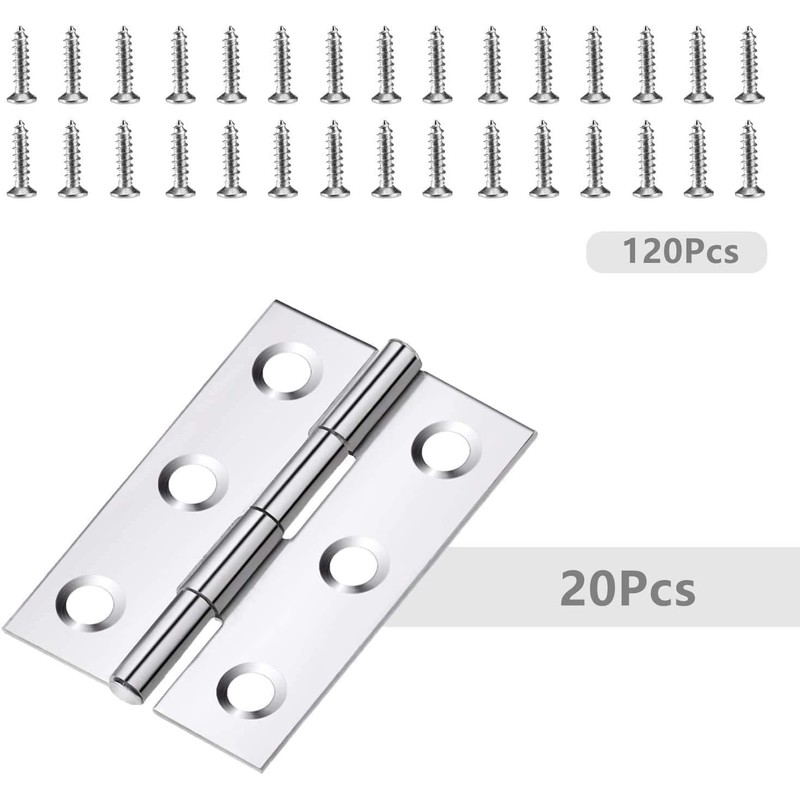 20Pcs Stainless Steel Folding Hinge 2 inch Door and Window