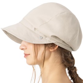 Loo&c Women's Hat, Large Size, Cool to Touch, Merrow, Full Light Blocking, UV Protection, Light Beige.