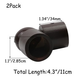 HEVSTIL Curtain Rods Corner Connector, Wood Elbow Connector Adjustable Curtain Rod Corner Connector Elbow Connector for 3/4 Inch Bay Window Curtain Rods(Brown,2PCS)