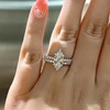 Solitaire Elongated Marquise Cut Engagement Ring for Women, Simulated Diamond