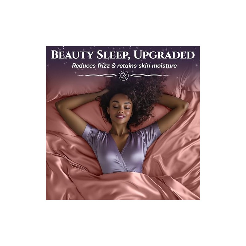 SLEEP SANCTUARY Satin Sheets King Size – 4 Piece Luxury