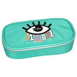 Depesche 10508 Pencil Case with Pen Loops and Protractor Compartment, Lisa and Lena J1MO71, Turquoise, Colourful
