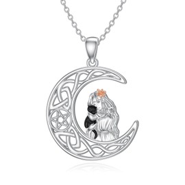 TIGER RIDER Cat Necklace for Women Sterling Silver Cat and Women Pendant Necklace Cat Jewelry Mothers Day Birthday Gifts for Mom Mother