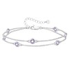 LOUISA SECRET Women's Bracelet Layered with Birthstone Pendants Double Chain