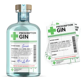 Gin Prescription Medical Alcohol Bottle Gift Funny Drinks Sticker (12)