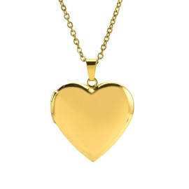 Stainless Steel Heart Shaped Locket Style Statement Party Wedding Promise Anniversary Pendant Necklace