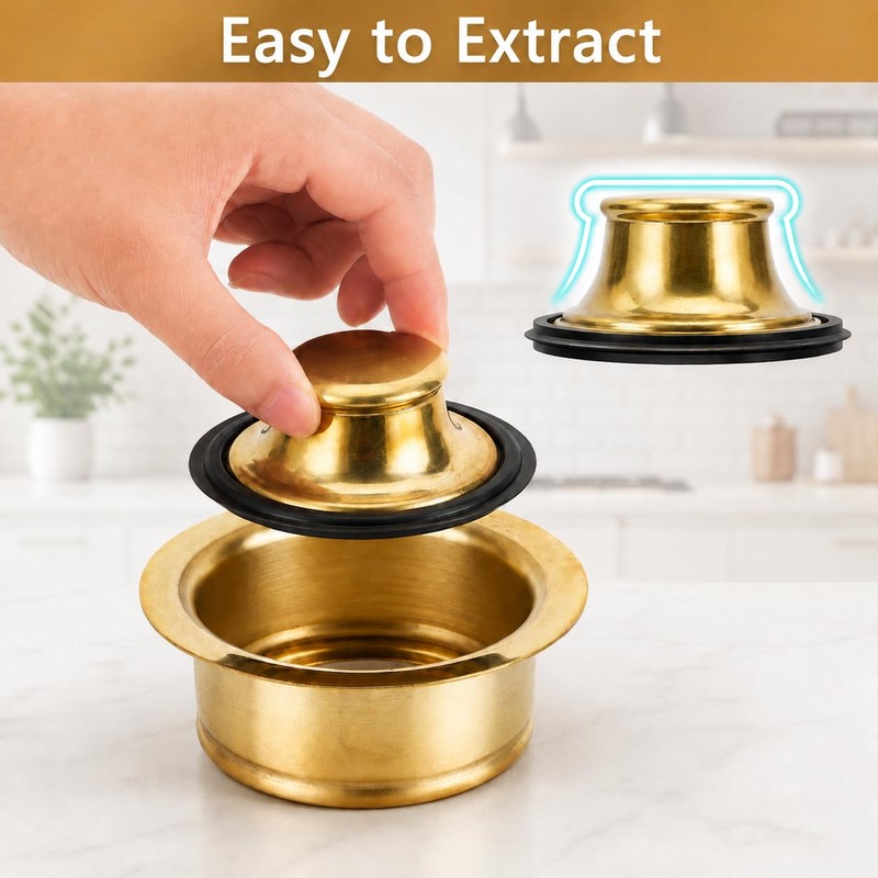 Brushed Gold Garbage Disposal Flange and Sink Stopper, 304 Stainless
