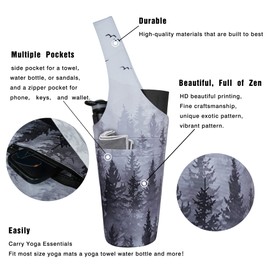 Yoga Mat Bag with Large Size Pocket and Zipper Pocket Long Tote Fit Most Size Mats - Holds More Yoga Accessories