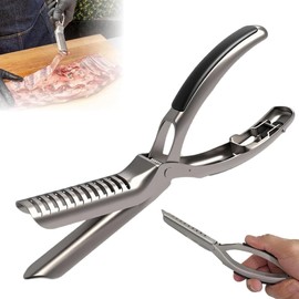 Rib Prep Stainless Steel Rib Membrane Remover, BBQ Tool with Non-Slip Comfort Handle, Rustproof Rib Skinner for Grill Master, Dishwasher Safe BBQ Accessories
