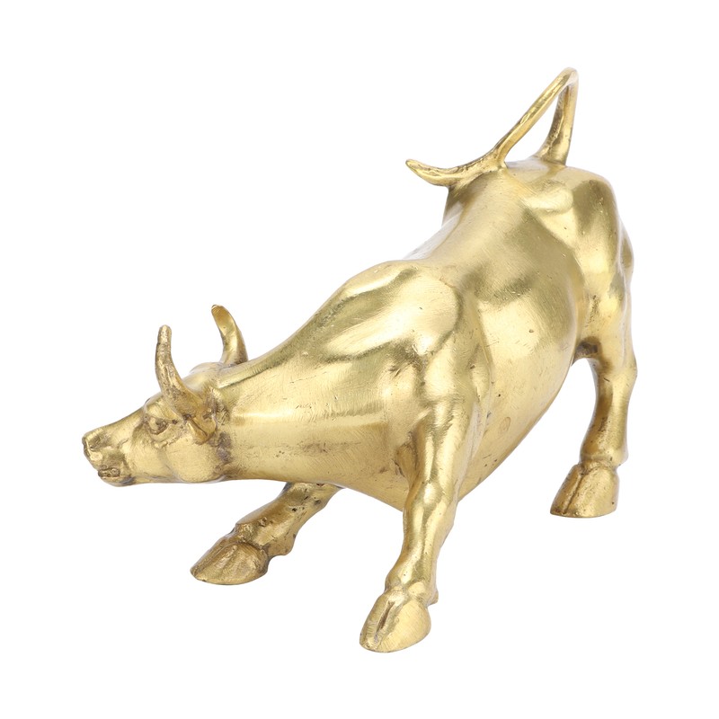 Wall Street Copper Bull Brass Animal Statue Artwork Desktop Decoration