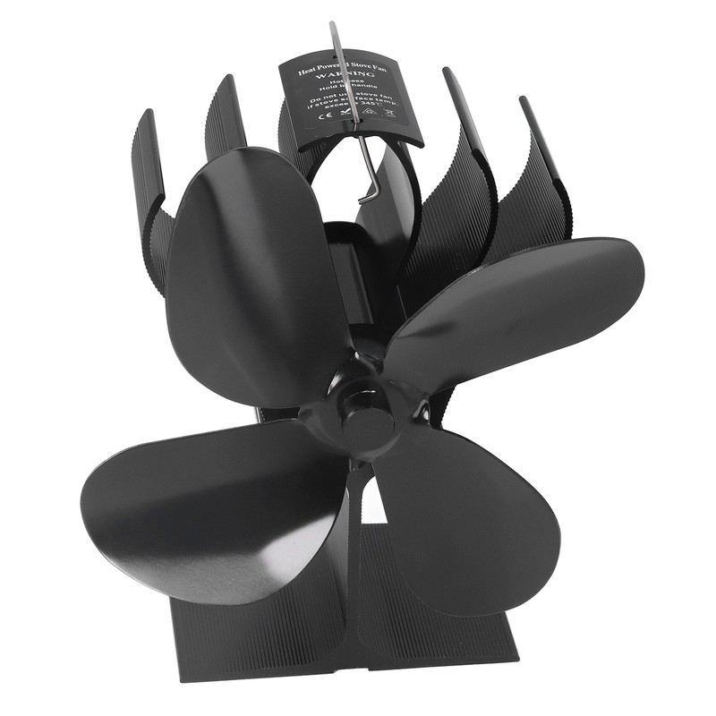 4 Blade Fireplace Fan Aluminium Alloy Heat Powered High Temperature