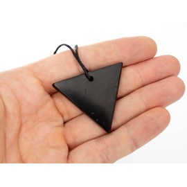 RUMINERAL Shungite Pendant Healing Stone for Chakra and Energy Balancing (Reversed Triangle), One size, stone