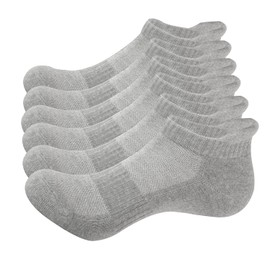 WEARPEER 6 Pairs Ankle Socks for Men & Women Breathable Athletic Running Socks Sports no Show Socks Low Cut Socks Men- 6 Pairs Gray Large