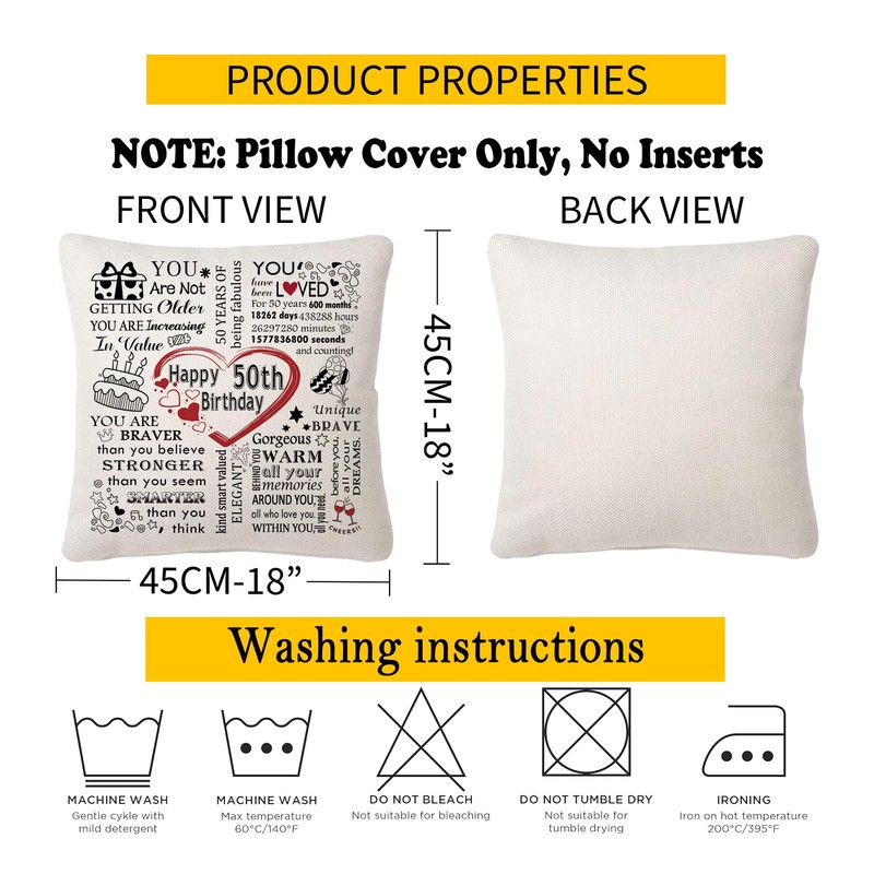 HKTNGEX Birthday Cushion Cover Gift,Happy Birthday Throw Pillow Cover Pillowcase