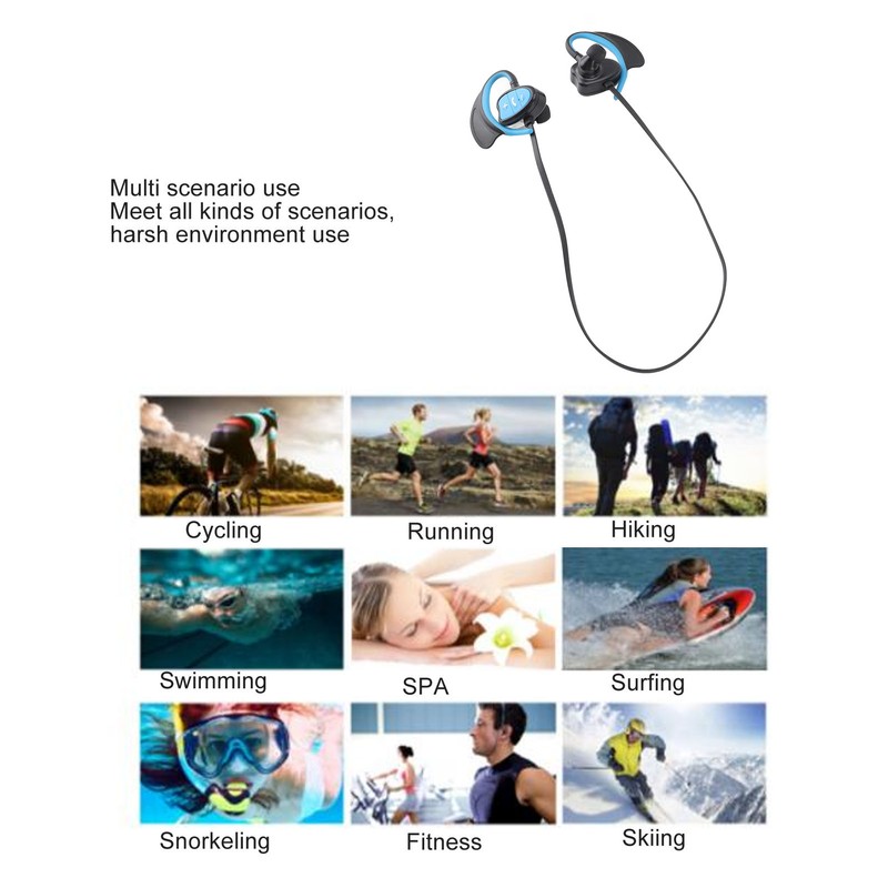 Swimming Headphone Bluetooth Wireless IPX8 Waterproof Intelligent Voice Prompt Noise