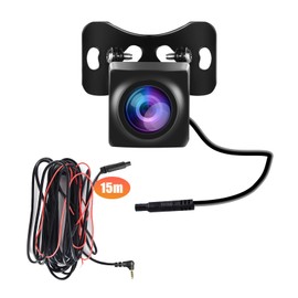 CAMECHO Full Colour HD Rückfahrkamera 4PIN für Carplay und Android Auto Tragbares Autoradio Kit, 15m Kabel, 2.5mm AVIN Anschluss + 4PIN Anschluss