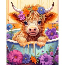 Cow Stamped Cross Stitch Kits for Adults Beginners, DIY Animals Cross Stitch Patterns Kits Printed Dimensions Needlepoint Kits,Crafts Embroidery Kits for Home Decor
