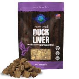 Shepherd Boy Farms Freeze Dried Dog Treats, Duck Liver, All Natural Freeze-Dried Dog Treat & Dog Snacks, Made in USA, High in Protein, Essential Nutrition of Raw Dog Food, 3oz