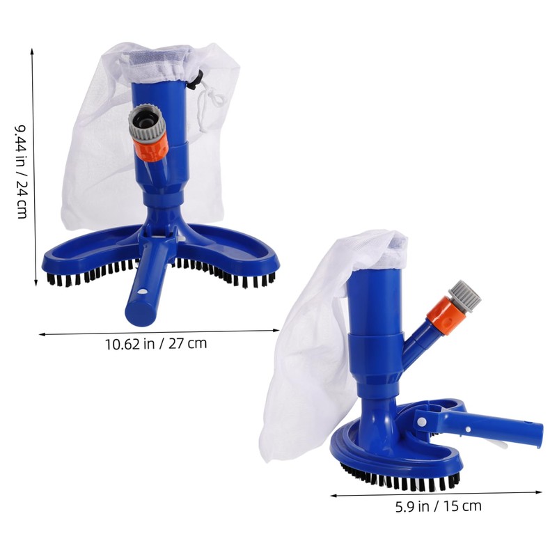 WHAMVOX Pool Vacuum Head with Side Brush Durable Cleaning Tool