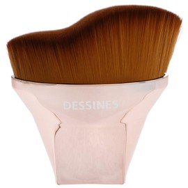 DESSINES Makeup Brush, Foundation Brush, Kabuki Brush, Professional Brush, Vegan Brush (Foundation Gold Curved [D])