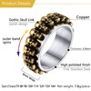 U7 Skull Spinner Ring Men Gold Stainless Steel Anxiety Thumb